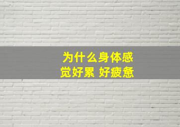 为什么身体感觉好累 好疲惫